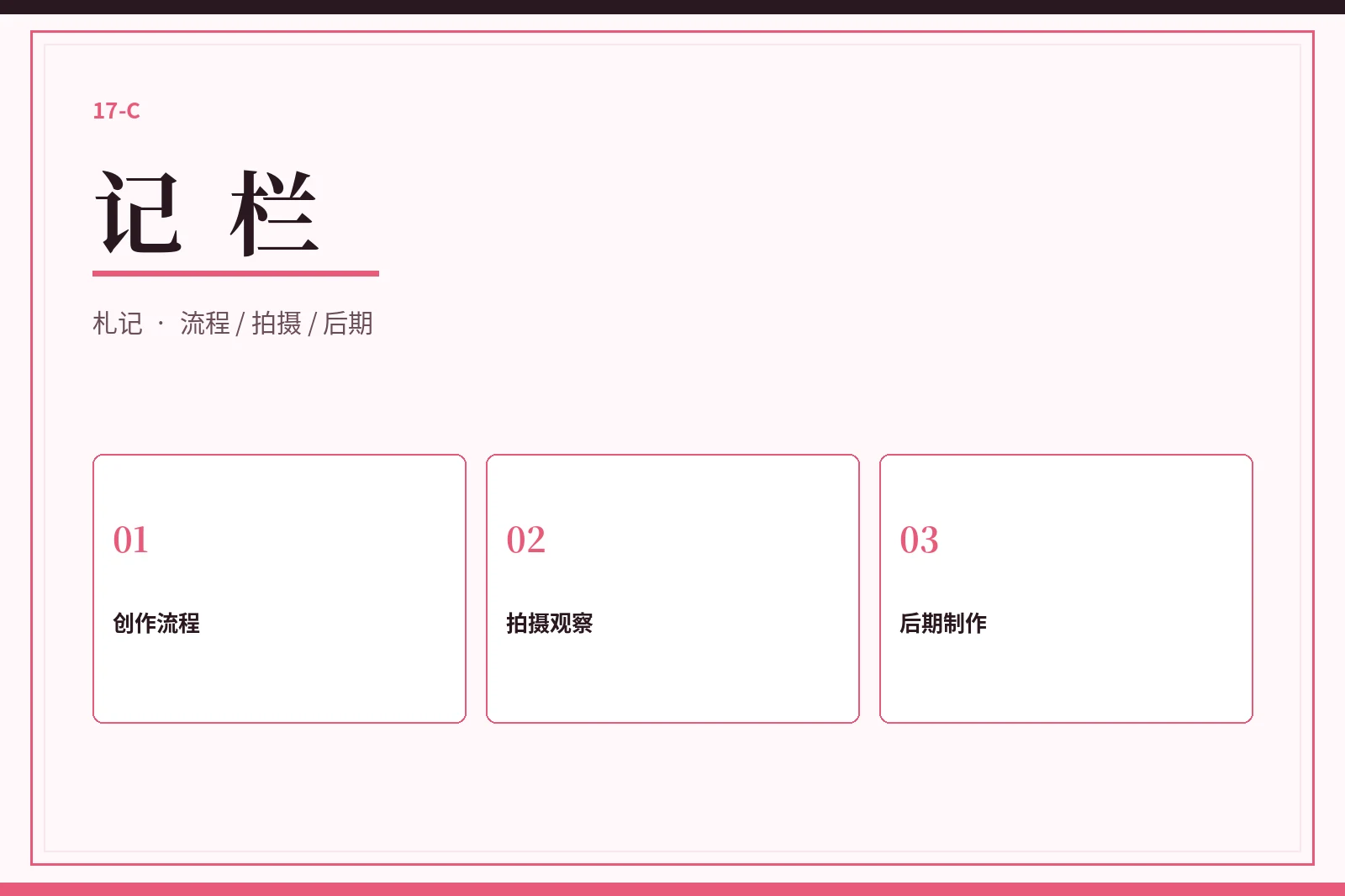 17C记栏创作记录